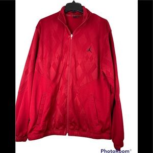 Nike Air Jordan Franklin Street Men Geomatrix Warm Up DriFit Red Jacket Large L